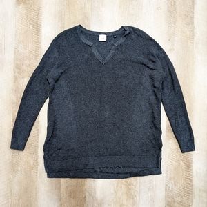 CAbi Gray High Low Hemline Sweater Top